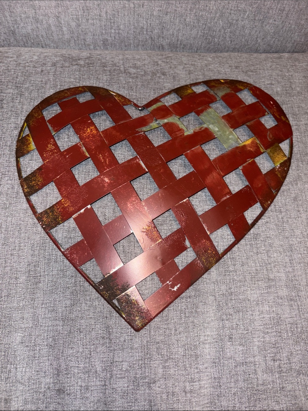 Metal Heart Wall Art - Red Asymmetric